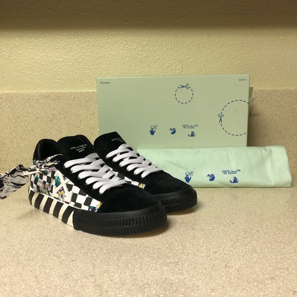 Off-White Shoes - OFF-WHITE Vulcanized Low Top Black Sneaker 40 / 10